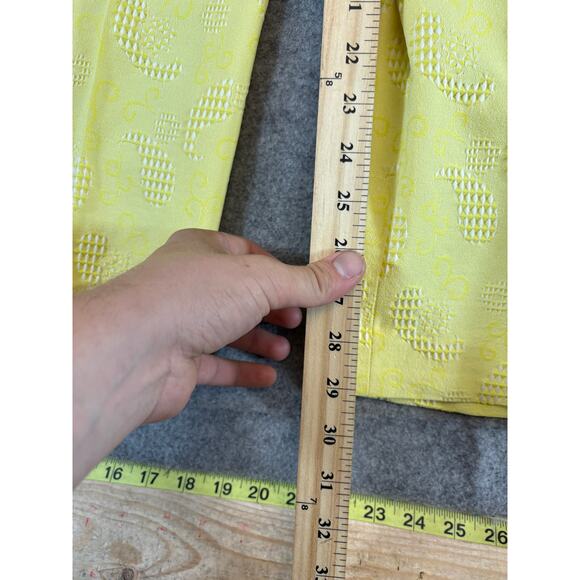 Vintage 70s Bell Bottom Pants Womens S Yellow Paisley Flared Boho Hippie Disco - Picture 4 of 9